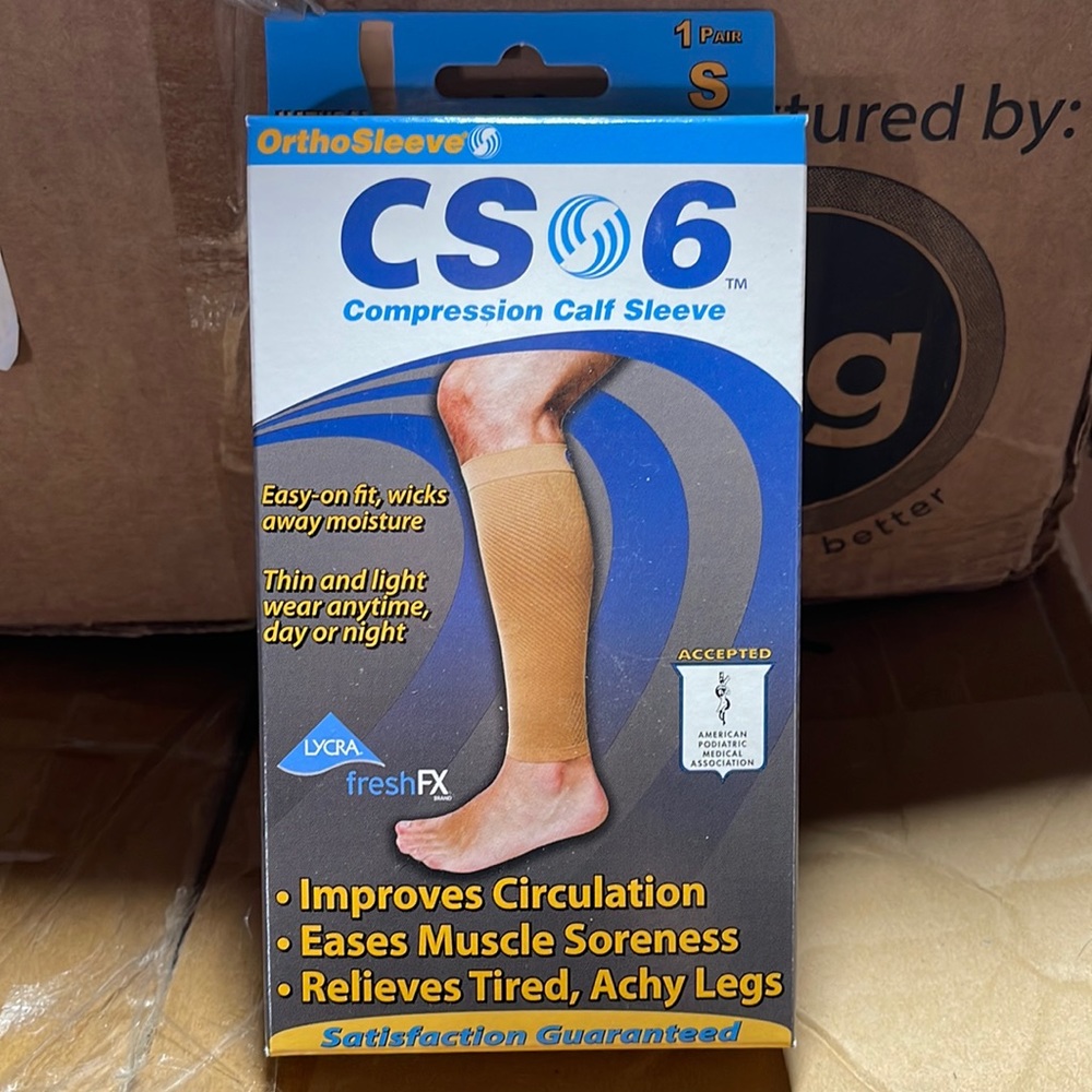 Orthosleeve CS6 compression calf sleeve in Natural colour size small